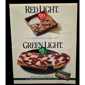 Healthy Choice Frozen Foods Print Ad Vintage 90s Pizza Quick Meals